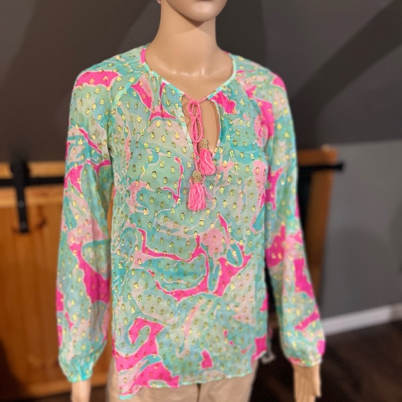 Lilly Pulitzer Tops - Lilly Pulitzer Women's Multicolor Blouse XXS